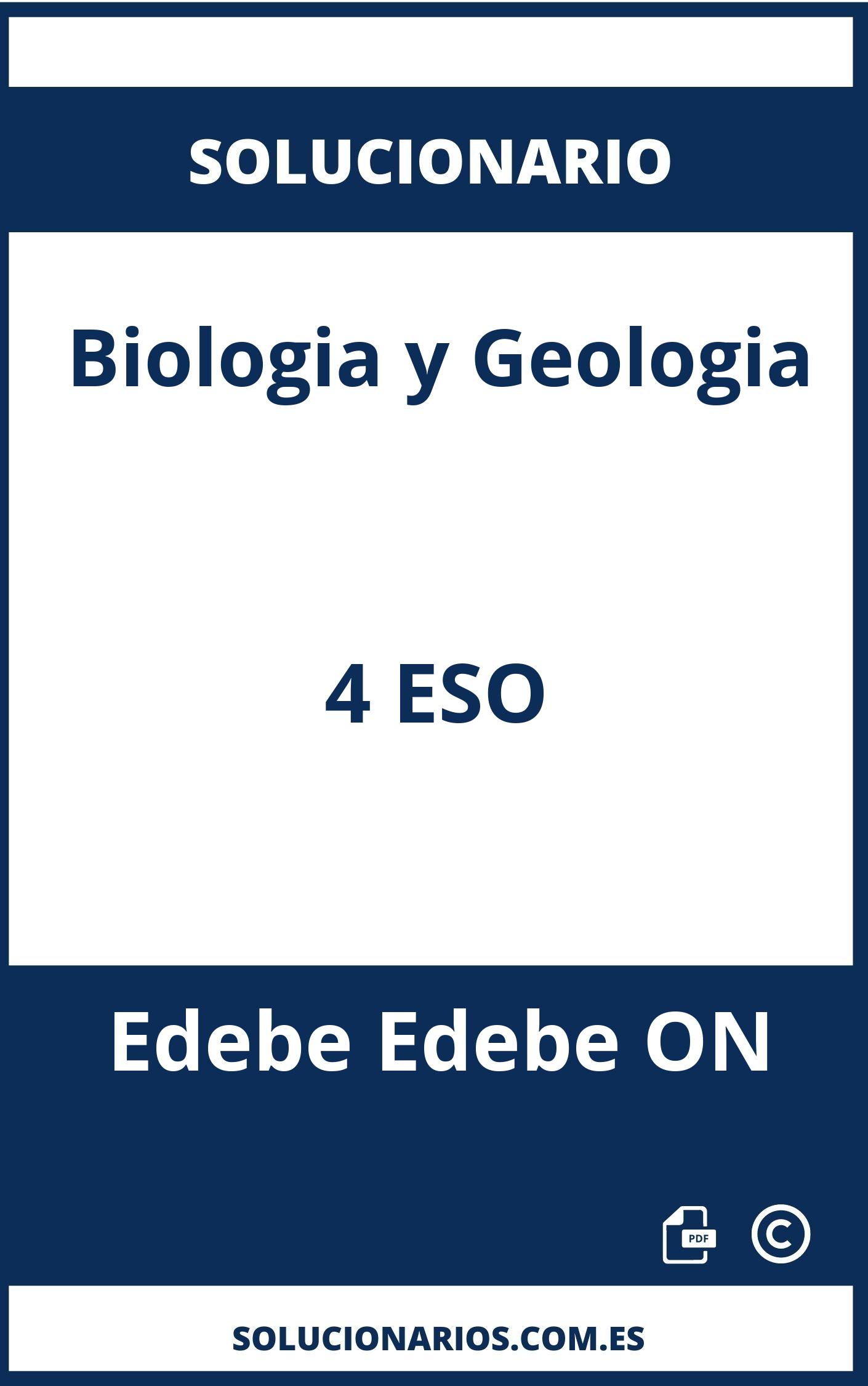 Solucionario Biologia y Geologia 4 ESO Edebe Edebe ON