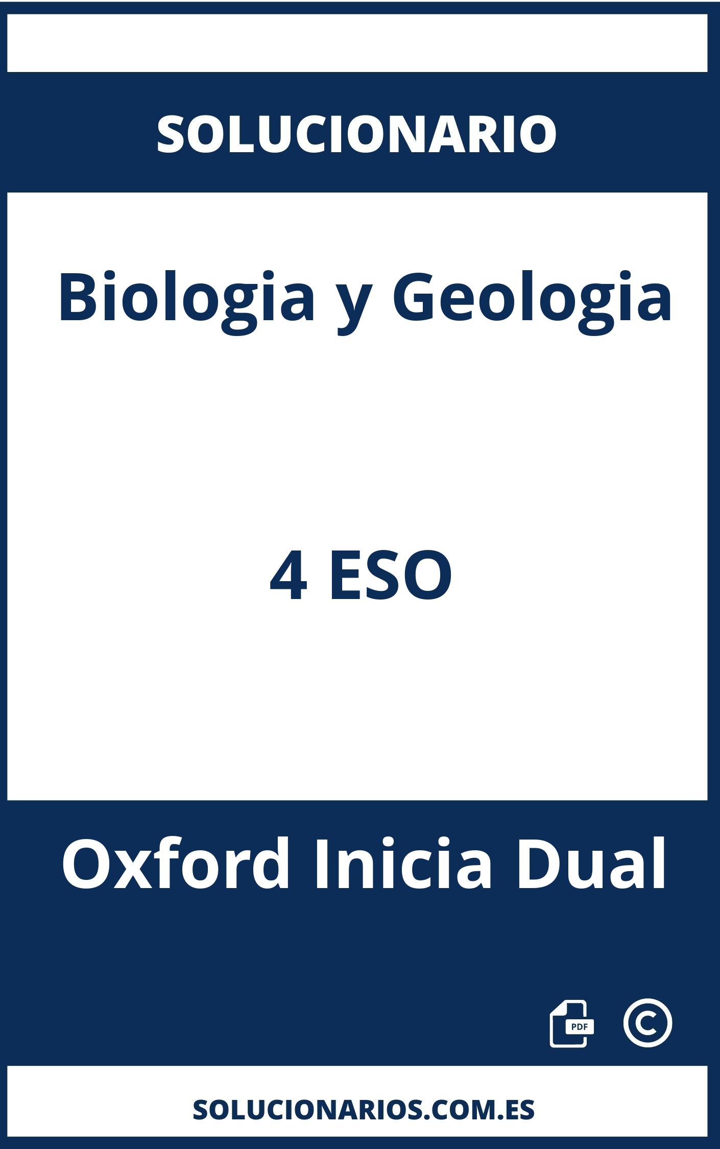 Solucionario Biologia y Geologia 4 ESO Oxford Inicia Dual
