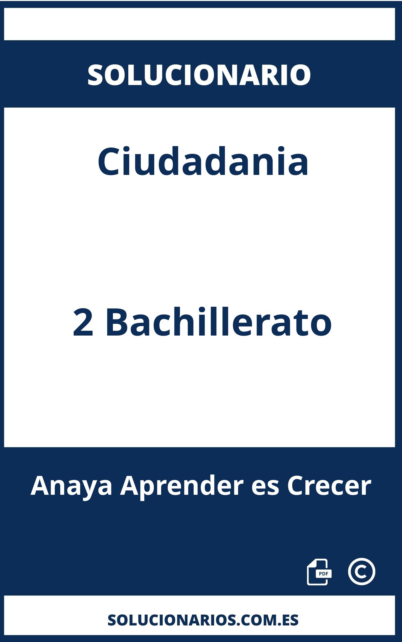 Solucionario Ciudadania 2 Bachillerato Anaya Aprender es Crecer