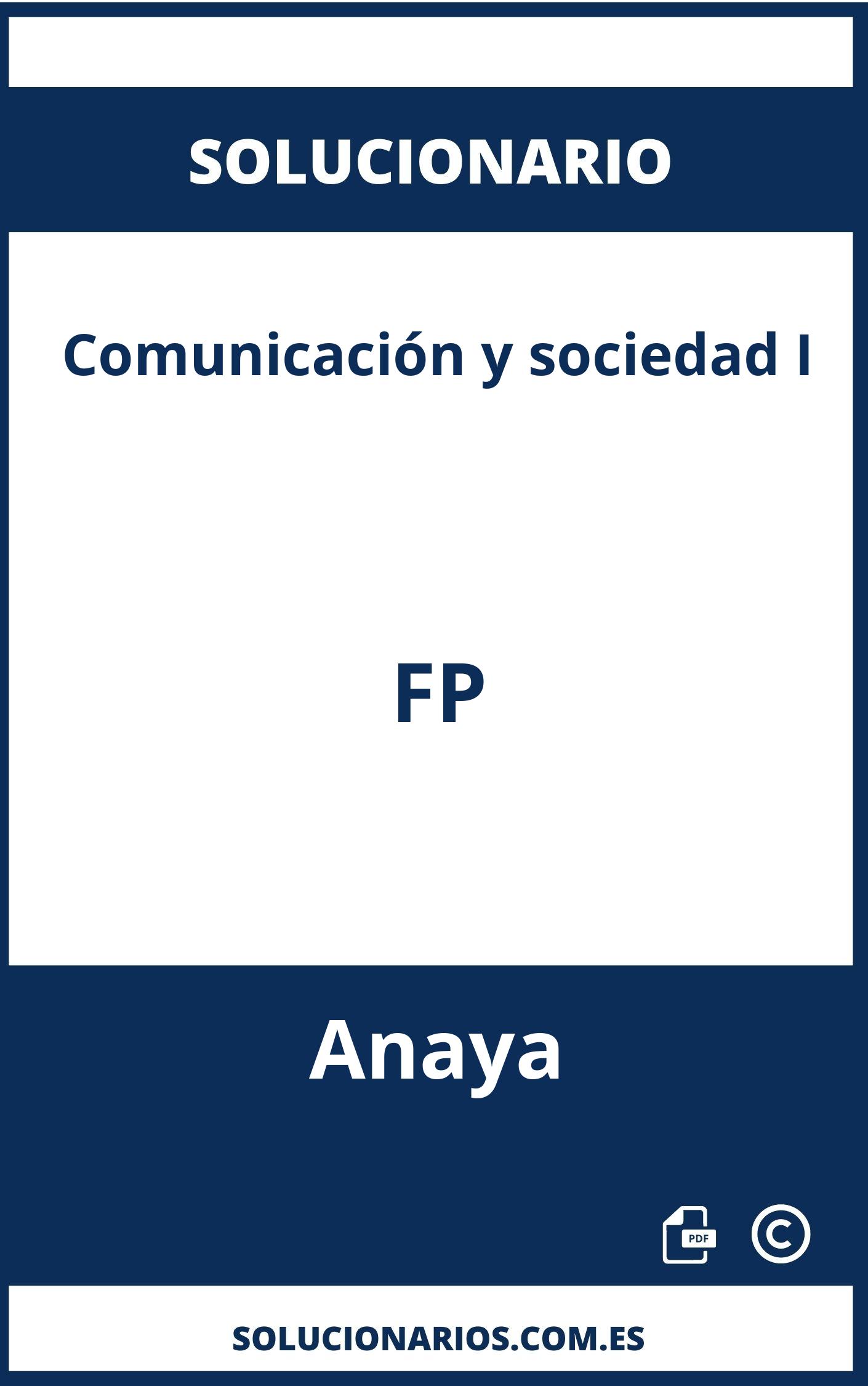 Solucionario Comunicación y sociedad I FP Anaya