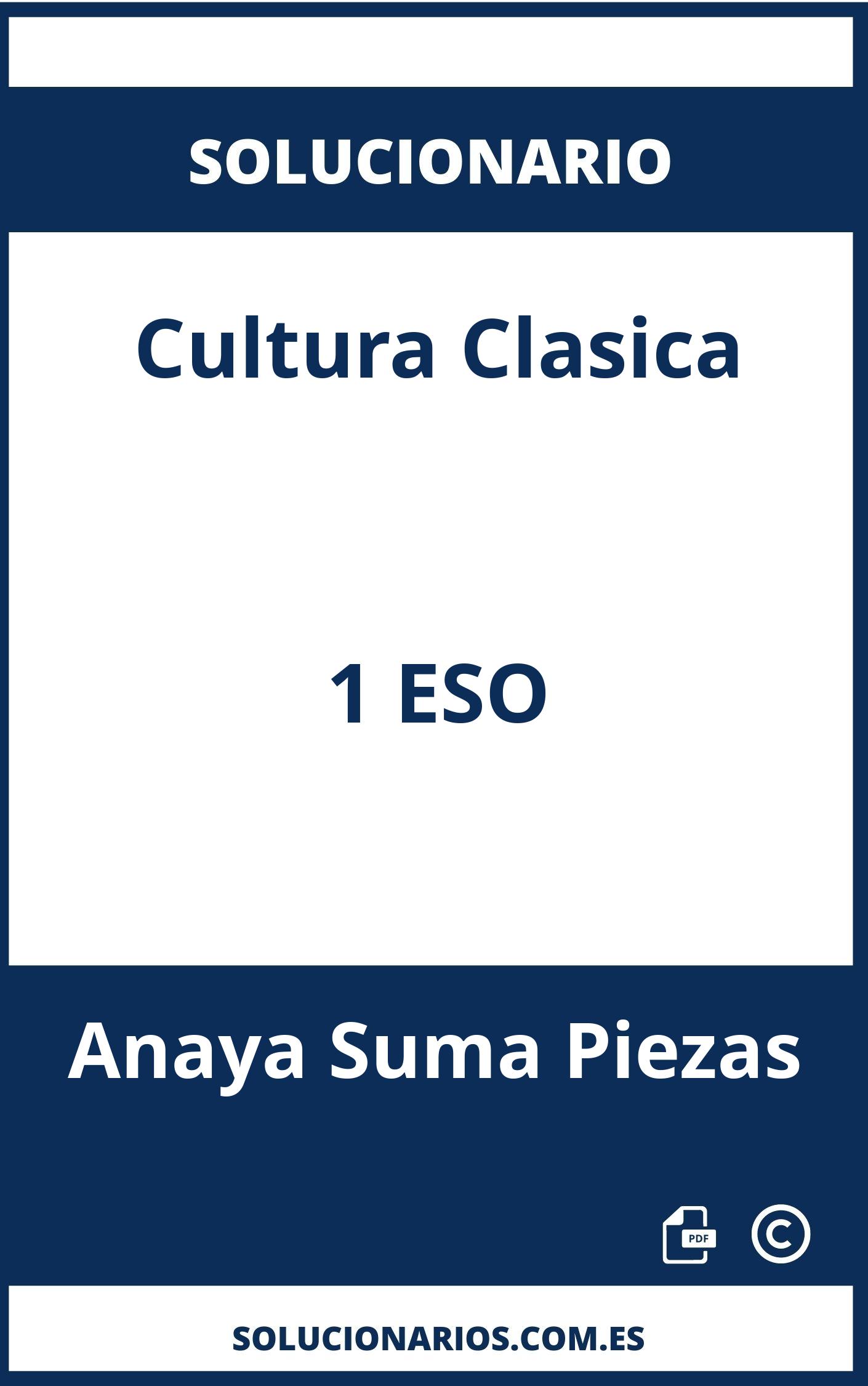 Solucionario Cultura Clasica 1 ESO Anaya Suma Piezas