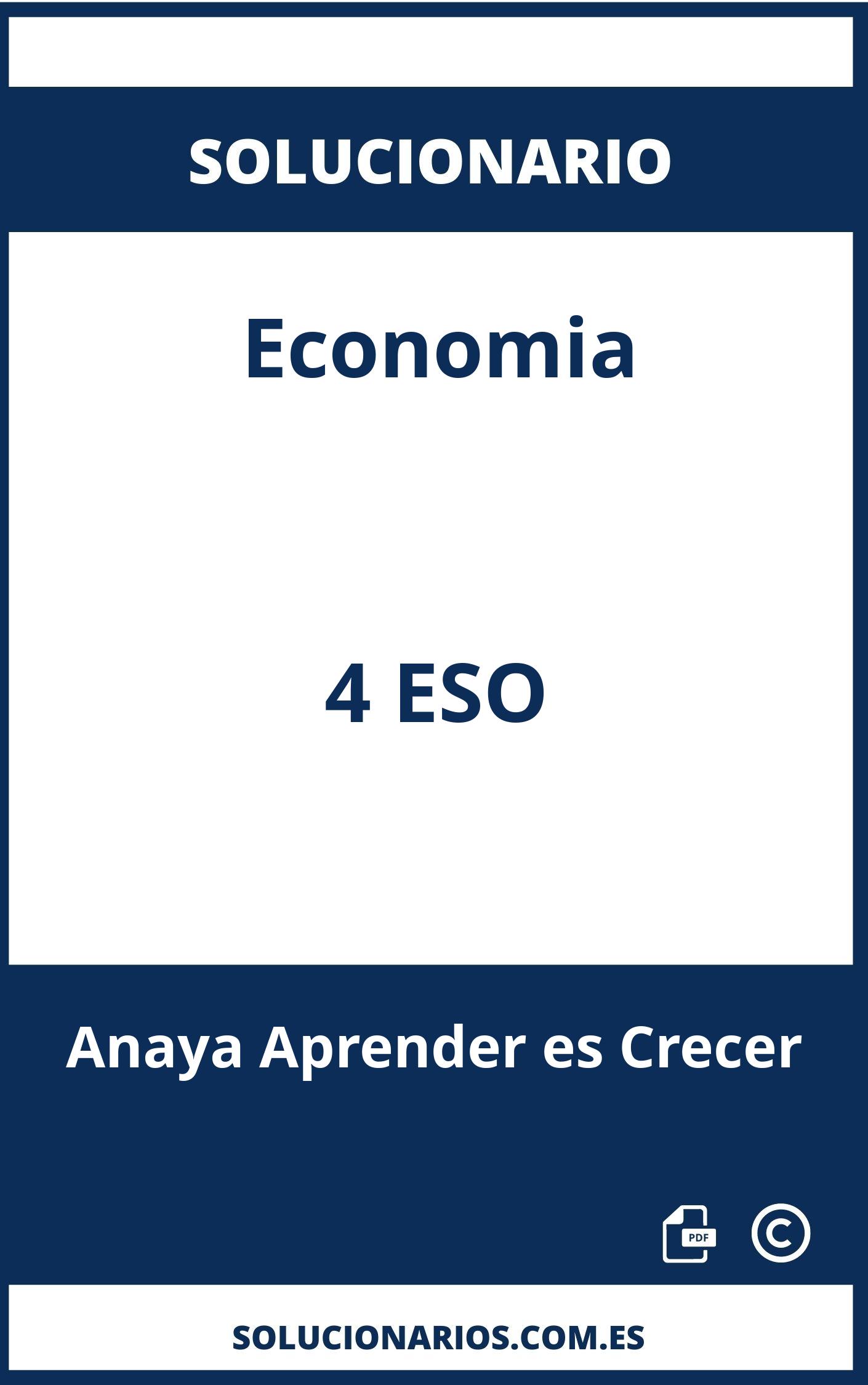 Solucionario Economia 4 ESO Anaya Aprender es Crecer