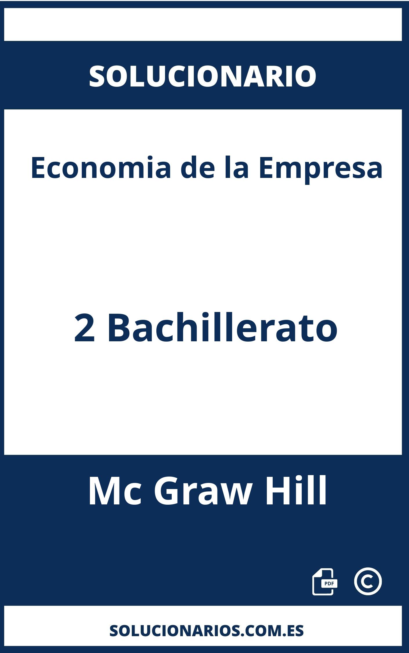 Solucionario Economia de la Empresa 2 Bachillerato Mc Graw Hill