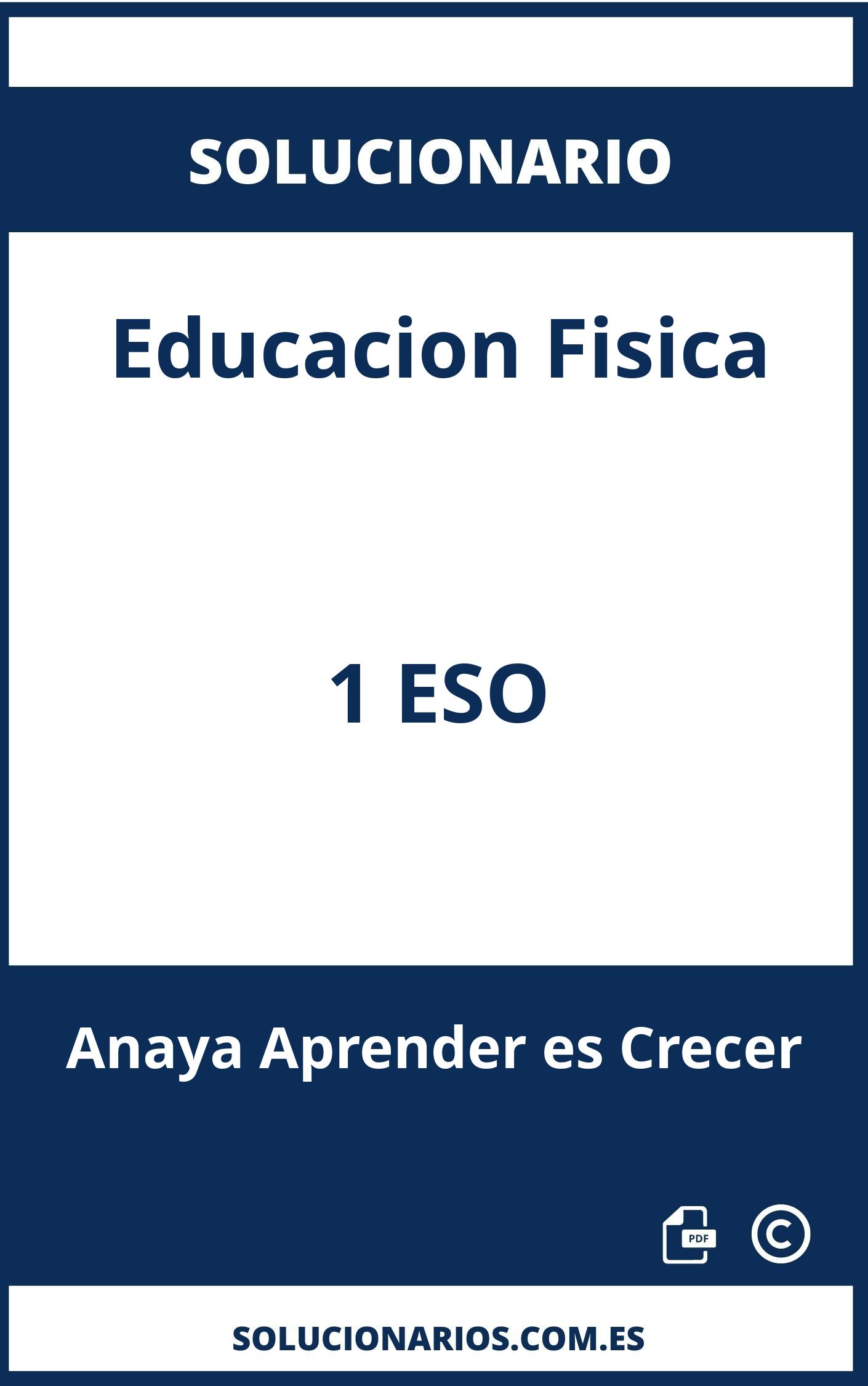 Solucionario Educacion Fisica 1 ESO Anaya Aprender es Crecer