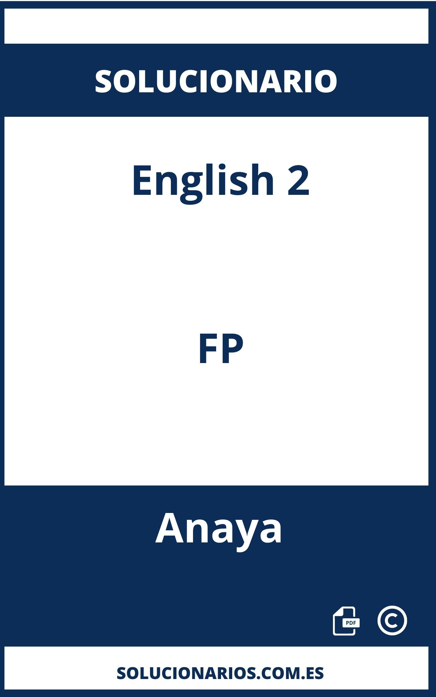 Solucionario English 2 FP Anaya