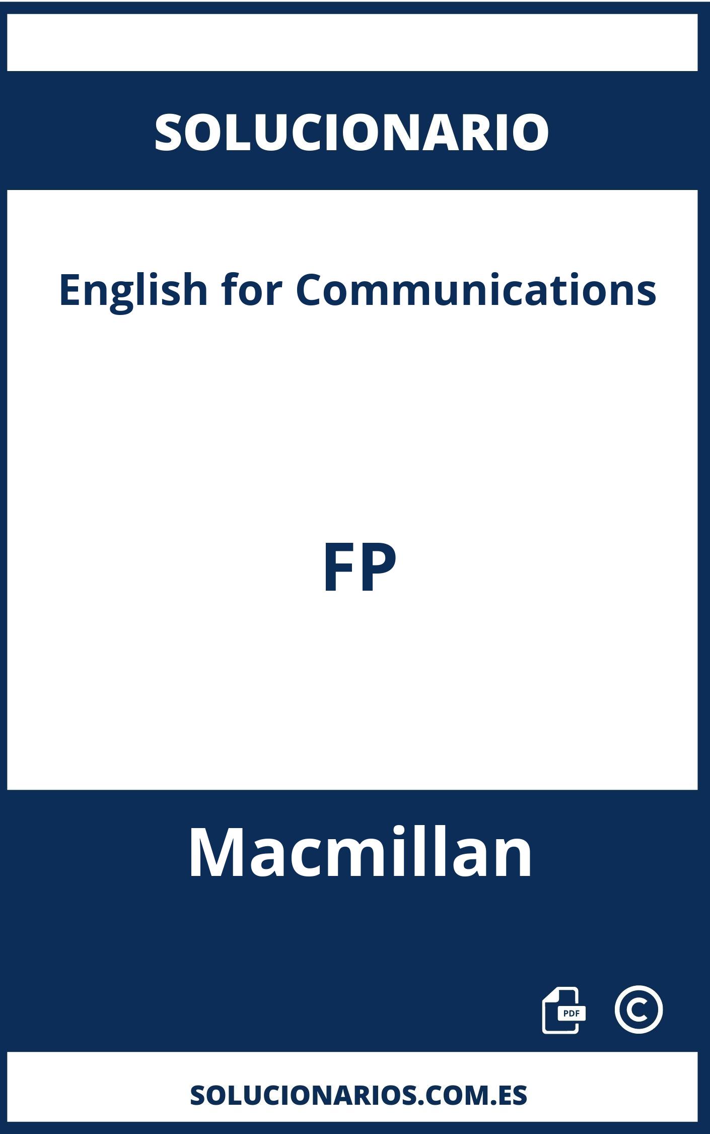 Solucionario English for Communications FP Macmillan