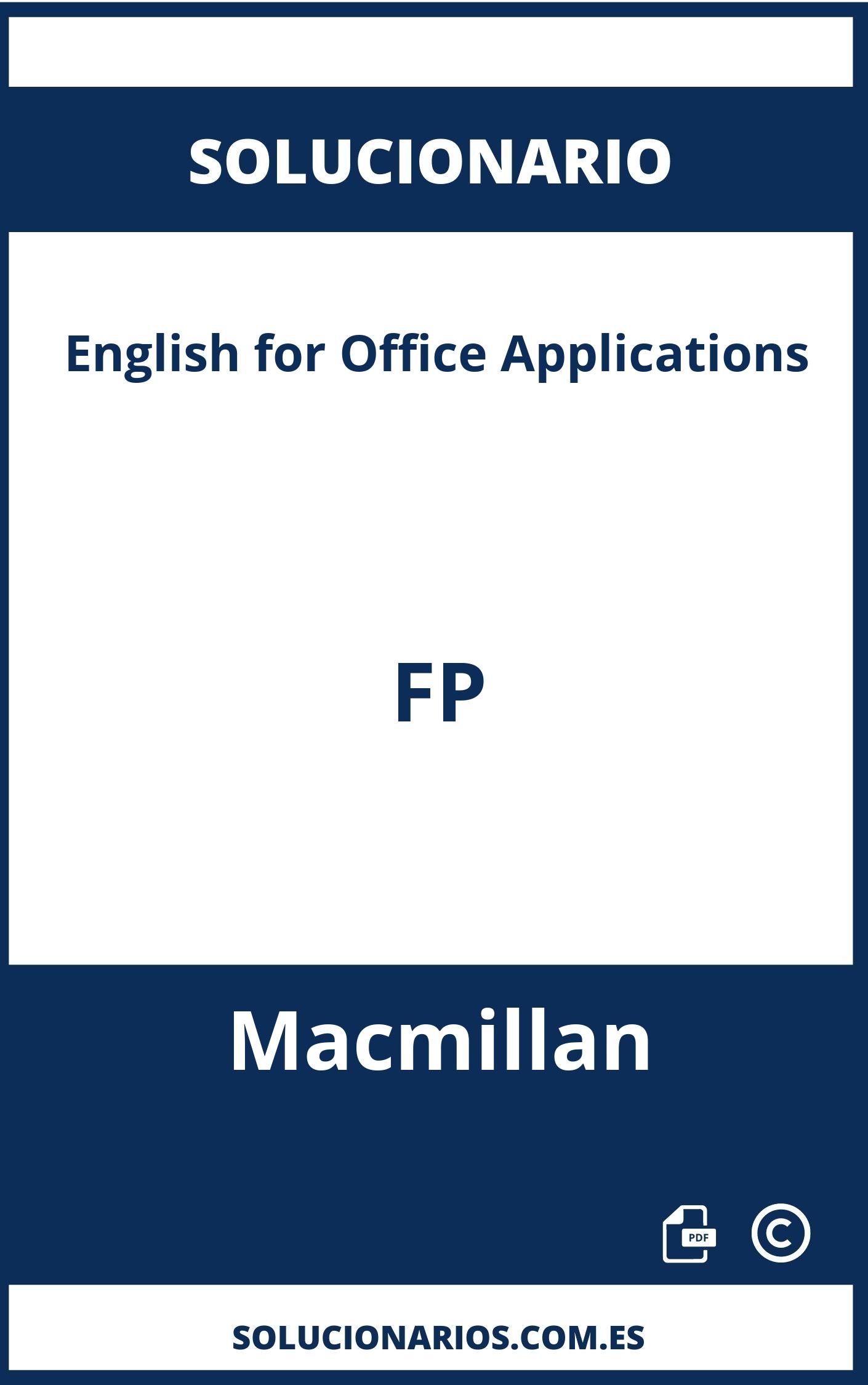 Solucionario English for Office Applications FP Macmillan