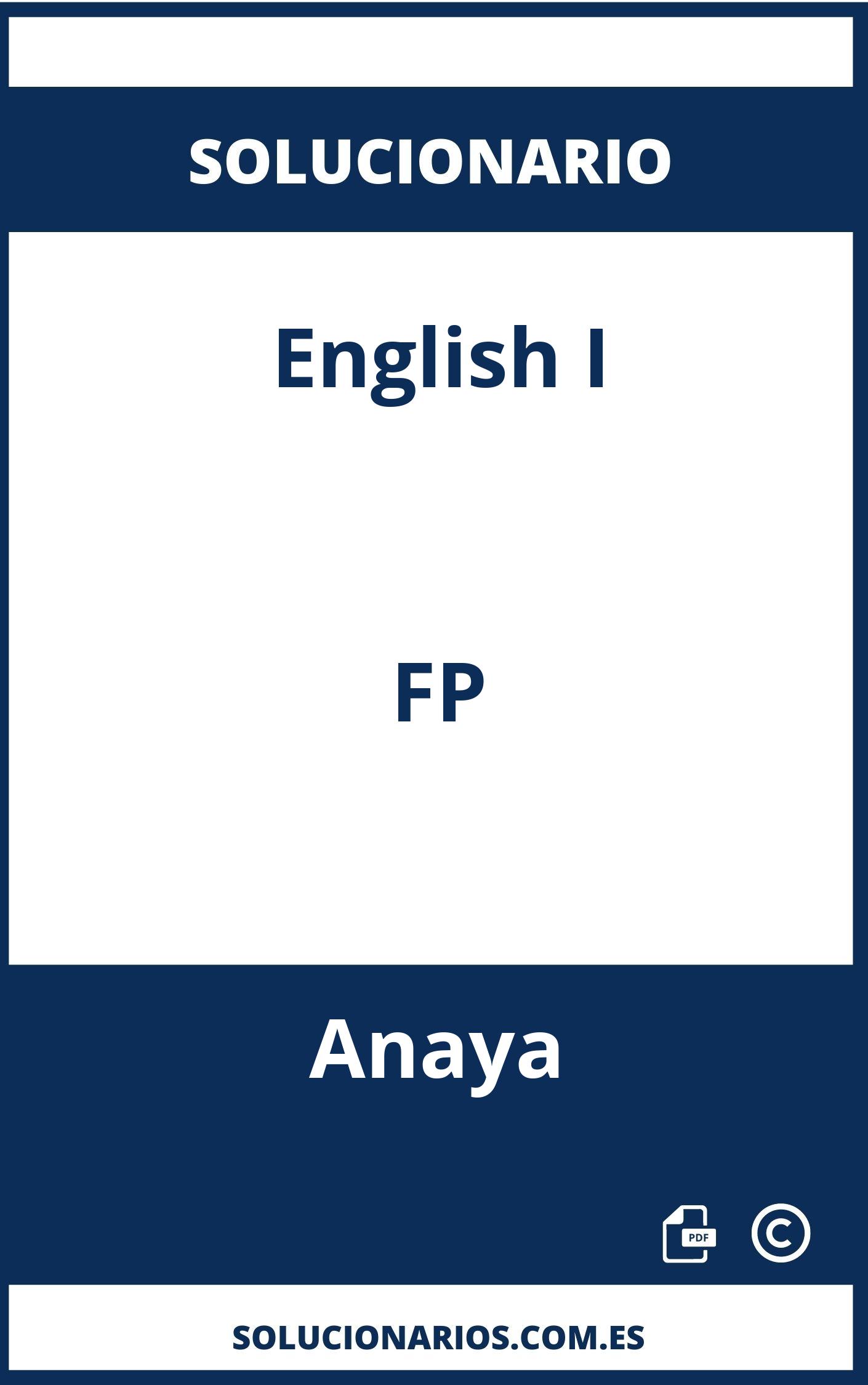 Solucionario English I FP Anaya