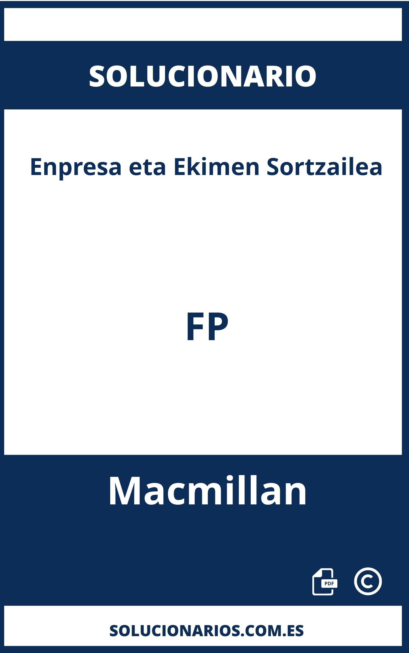 Solucionario Enpresa eta Ekimen Sortzailea FP Macmillan