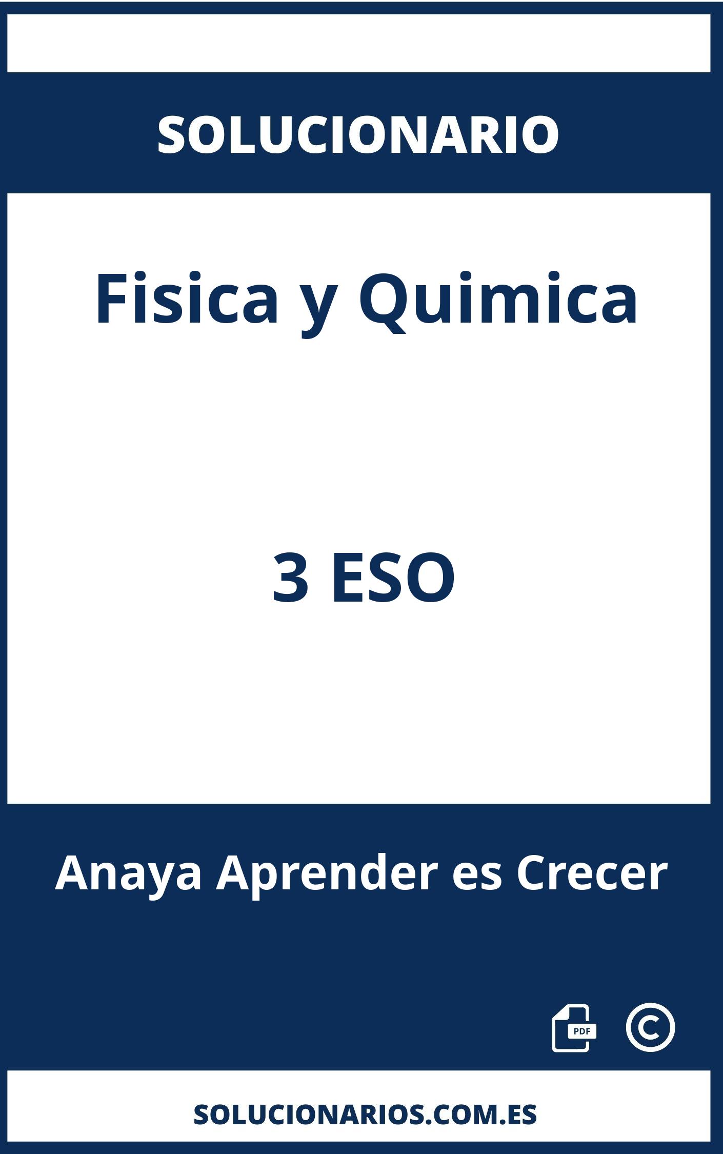 Solucionario Fisica y Quimica 3 ESO Anaya Aprender es Crecer