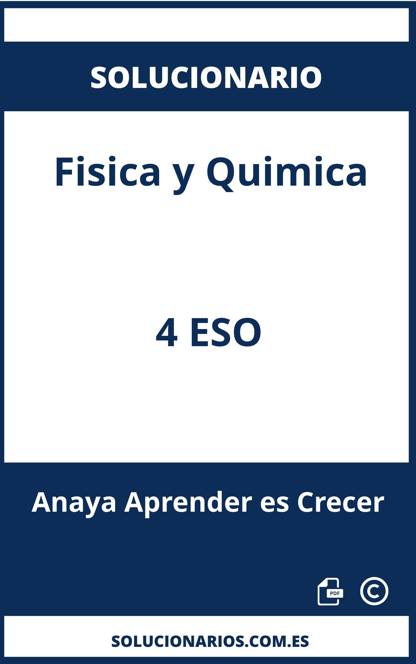 Solucionario Fisica y Quimica 4 ESO Anaya Aprender es Crecer