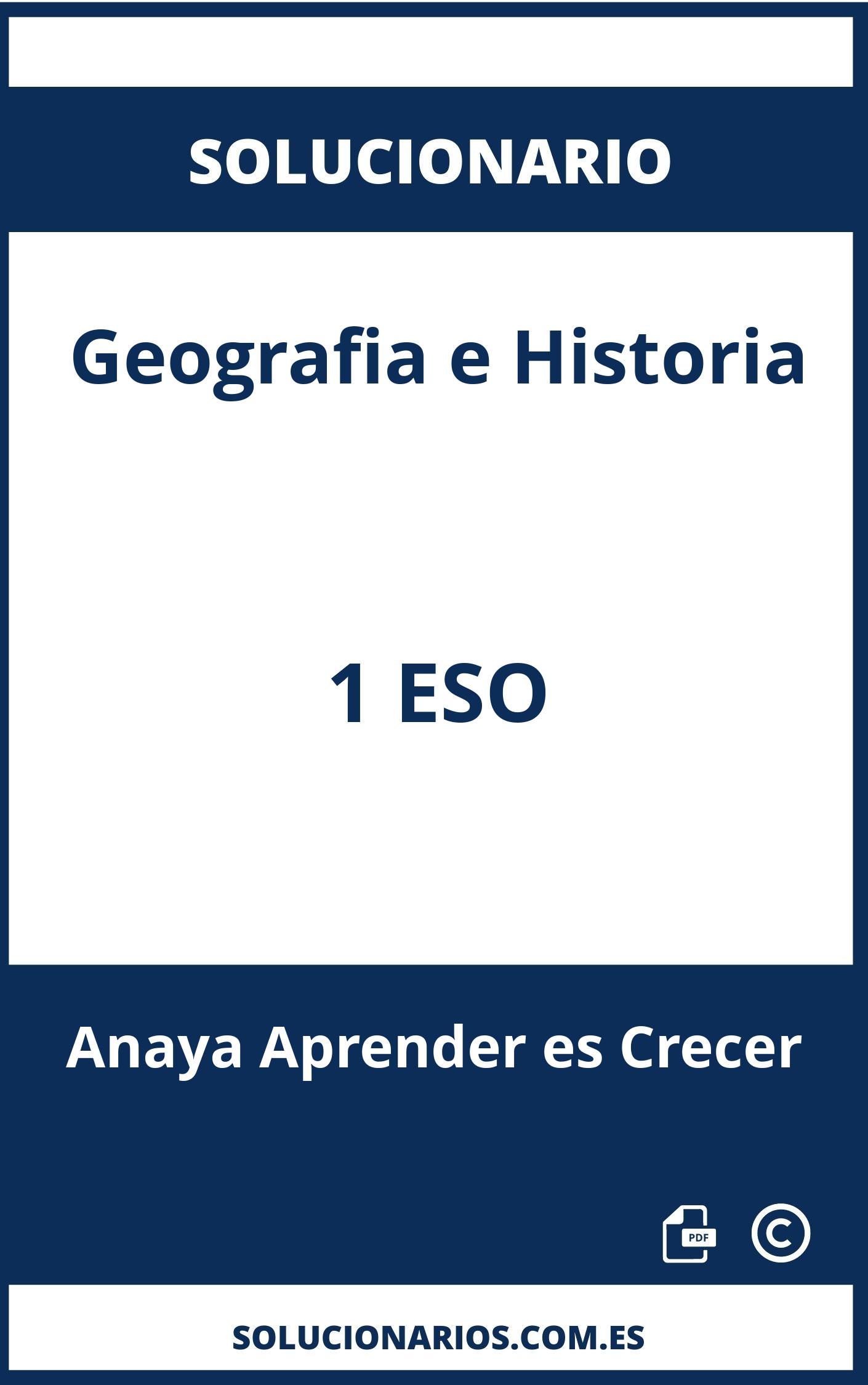 Solucionario Geografia e Historia 1 ESO Anaya Aprender es Crecer