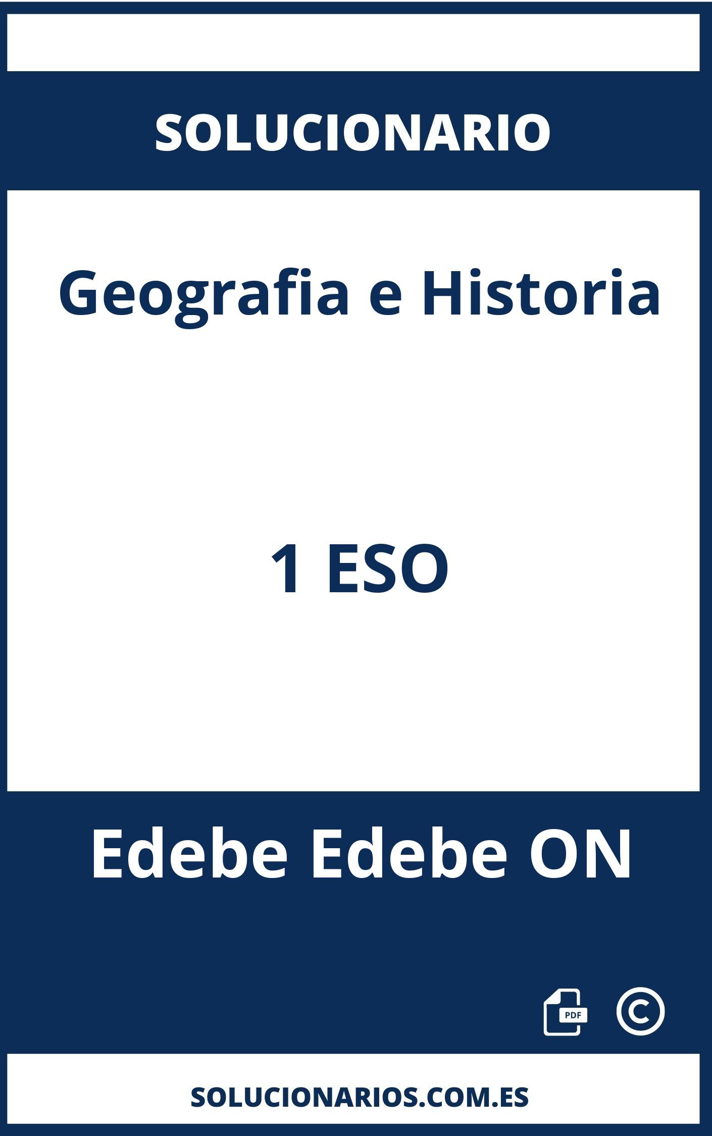 Solucionario Geografia e Historia 1 ESO Edebe Edebe ON