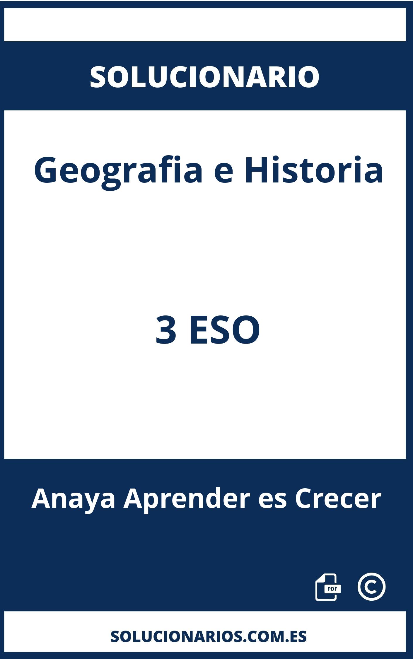 Solucionario Geografia e Historia 3 ESO Anaya Aprender es Crecer