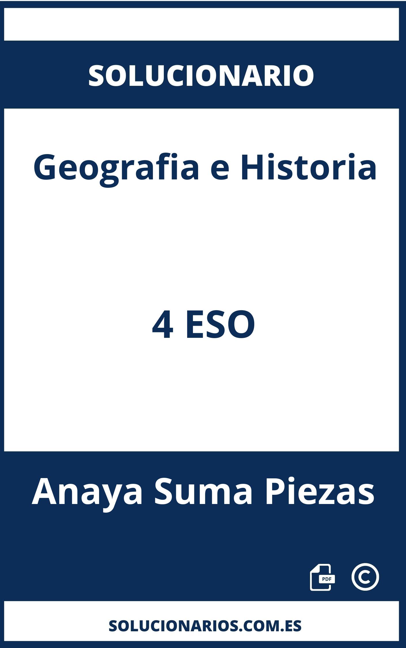 Solucionario Geografia e Historia 4 ESO Anaya Suma Piezas