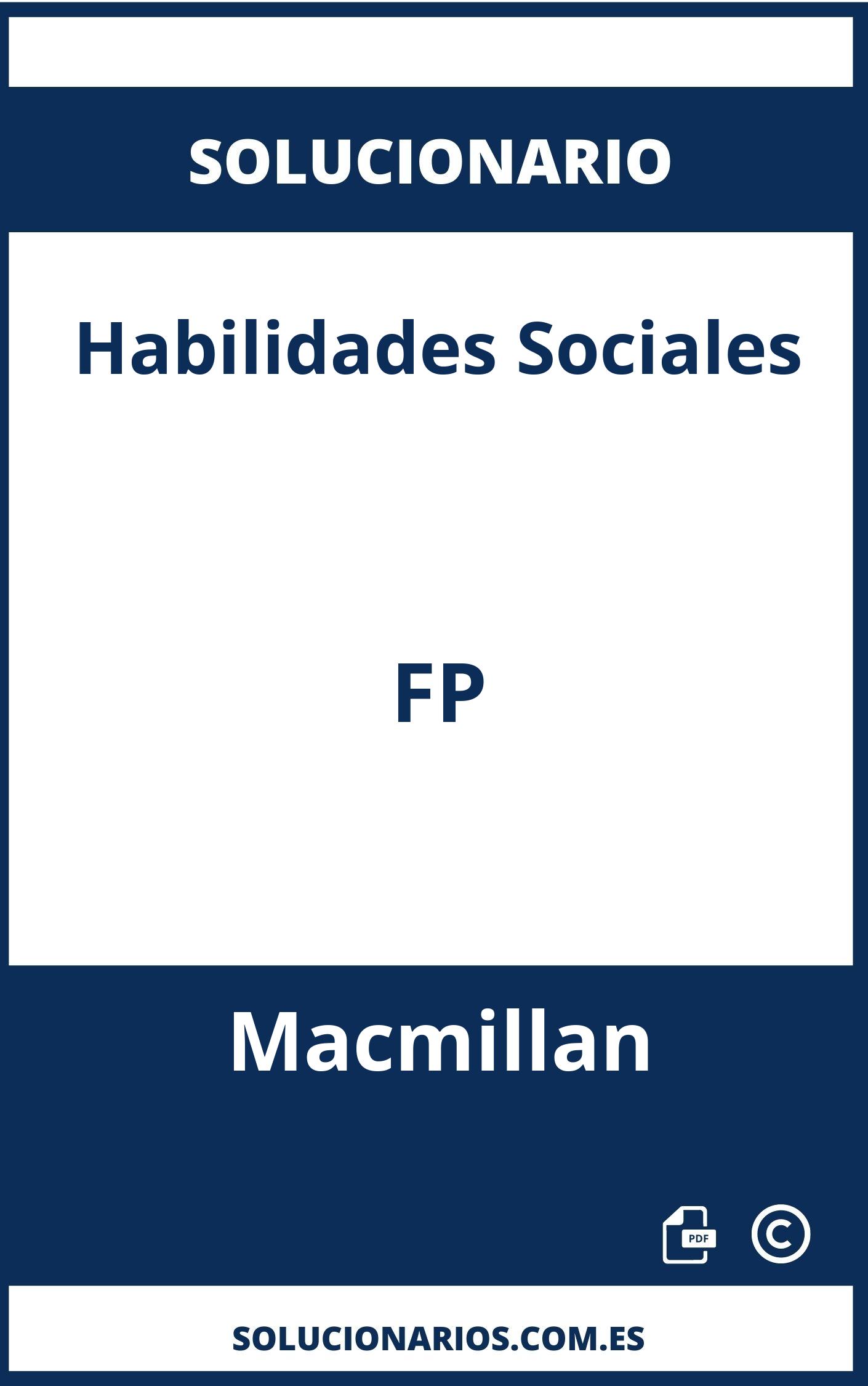 Solucionario Habilidades Sociales FP Macmillan