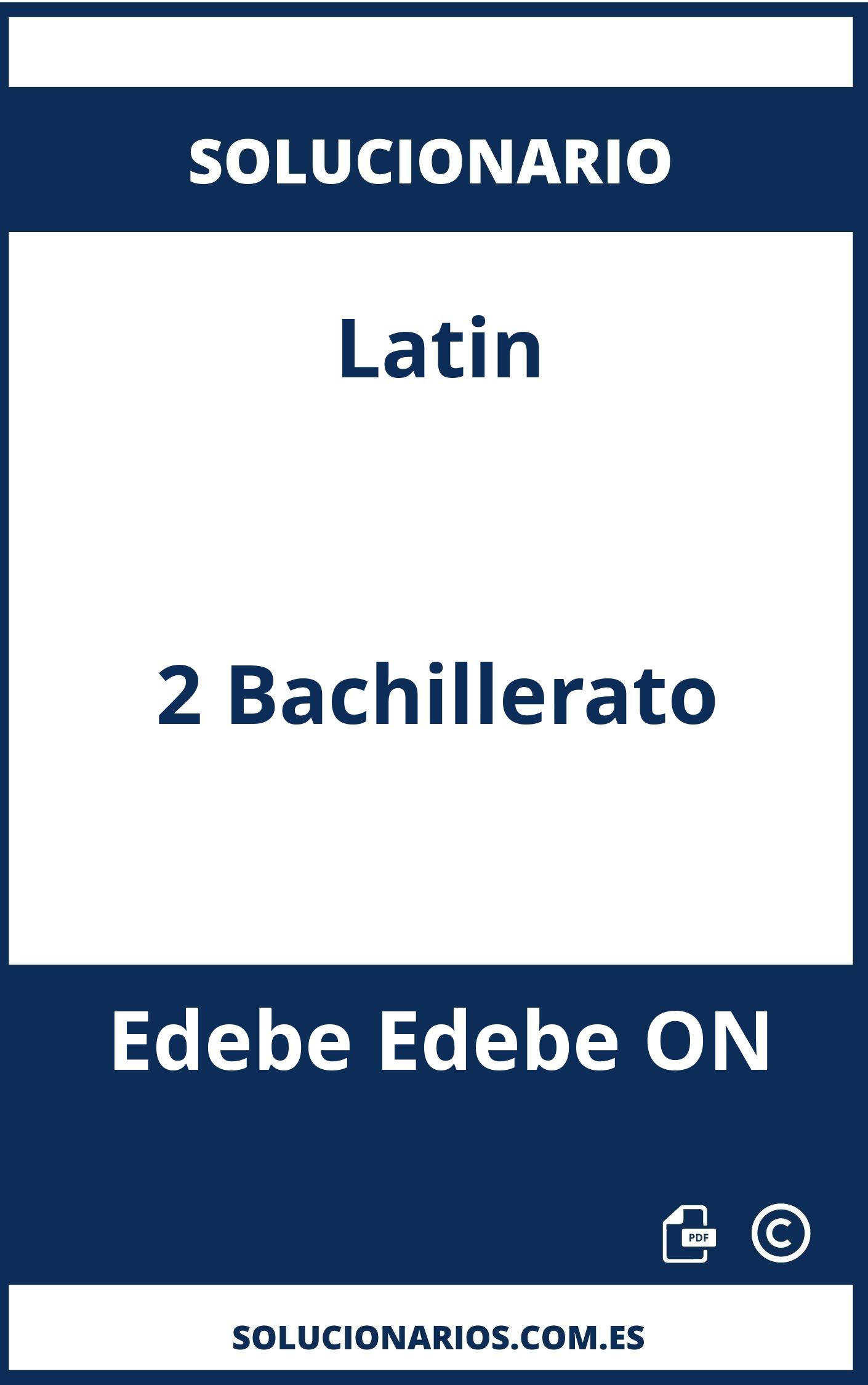 Solucionario Latin 2 Bachillerato Edebe Edebe ON