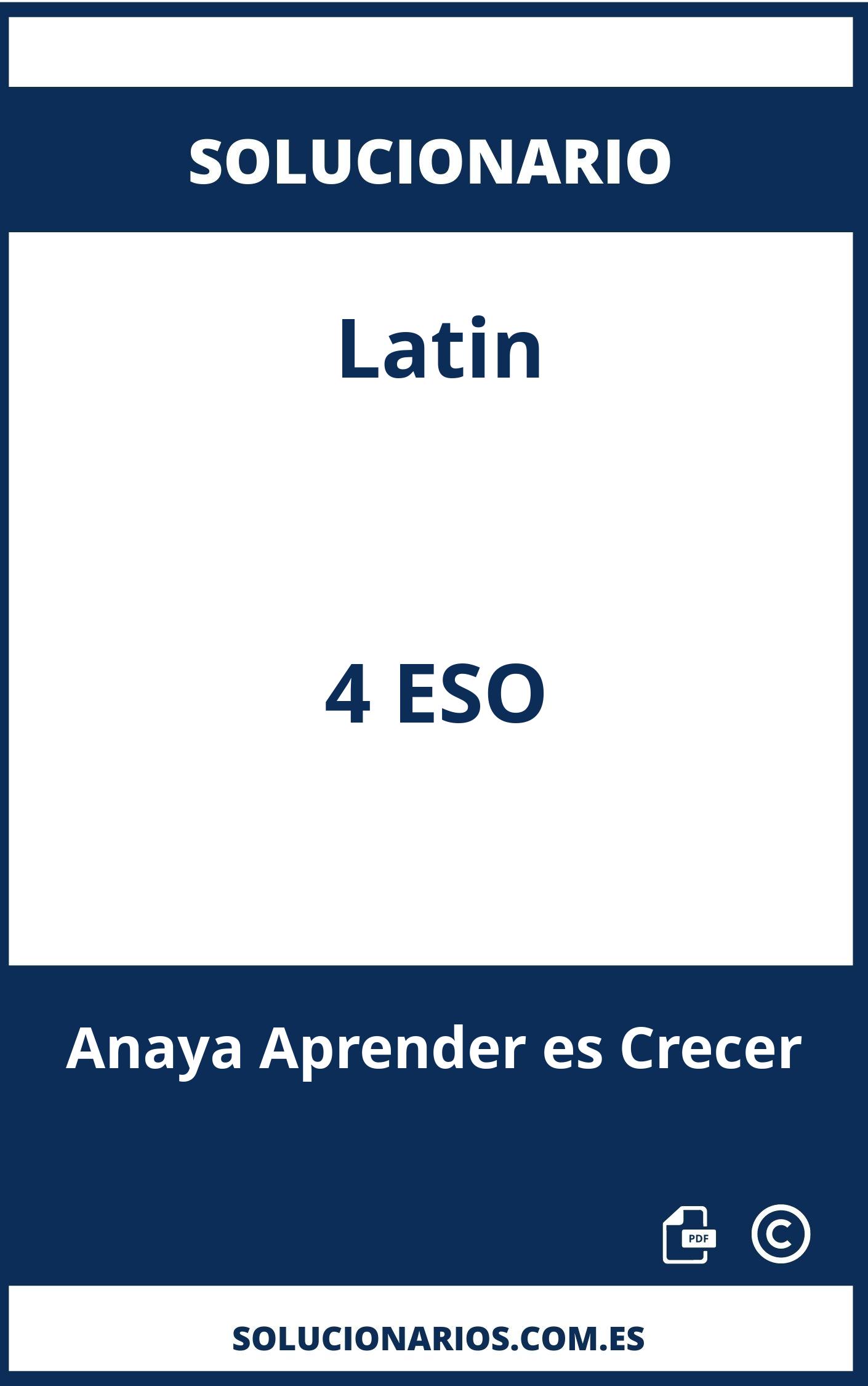 Solucionario Latin 4 ESO Anaya Aprender es Crecer