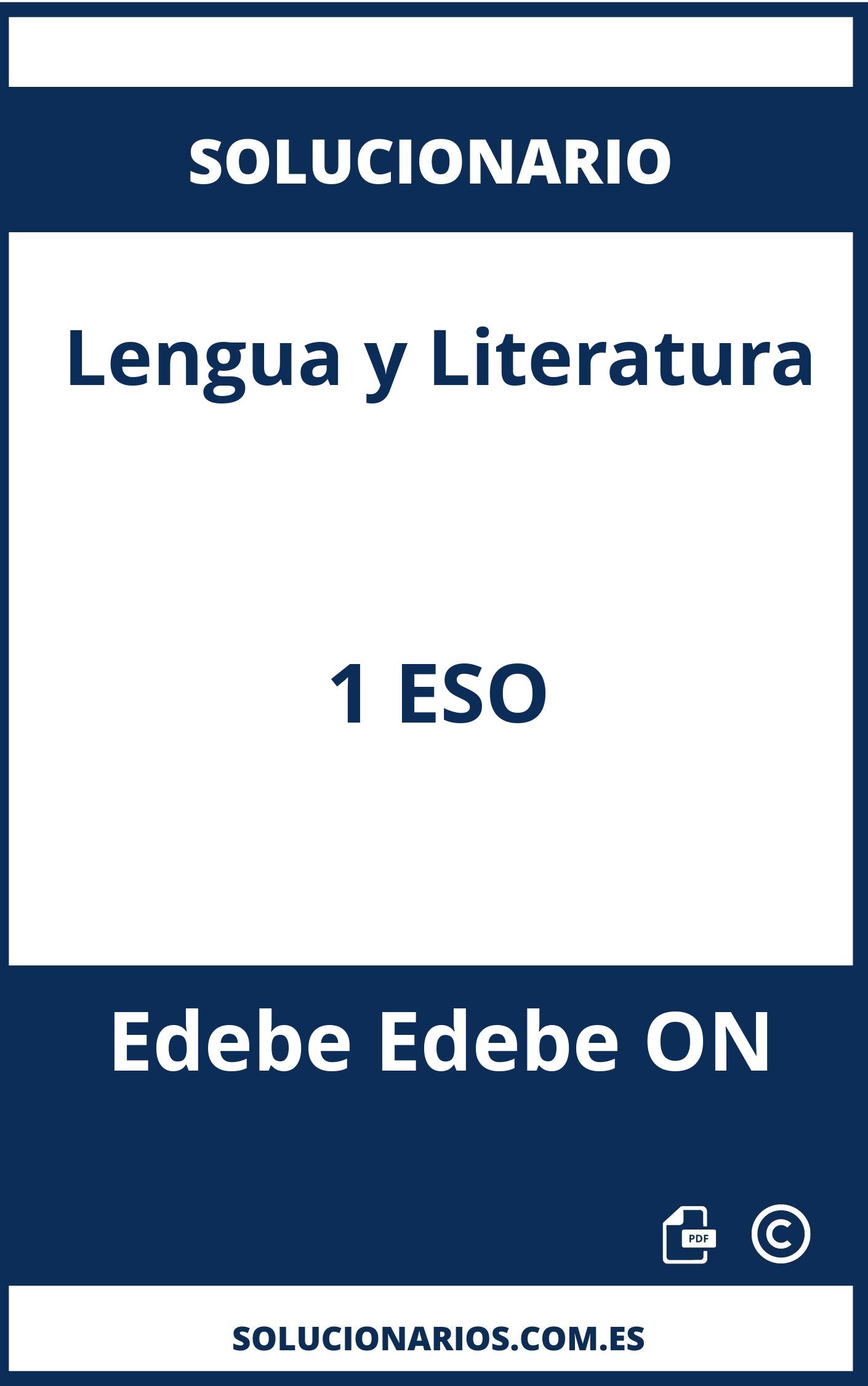 Solucionario Lengua y Literatura 1 ESO Edebe Edebe ON