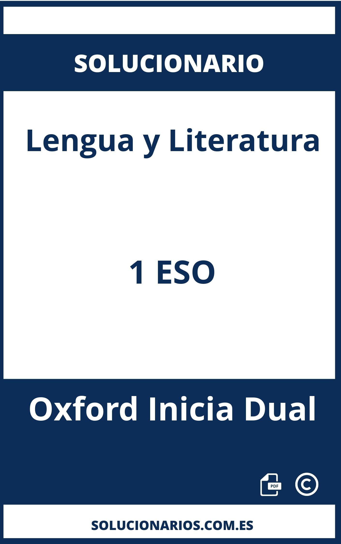 Solucionario Lengua y Literatura 1 ESO Oxford Inicia Dual