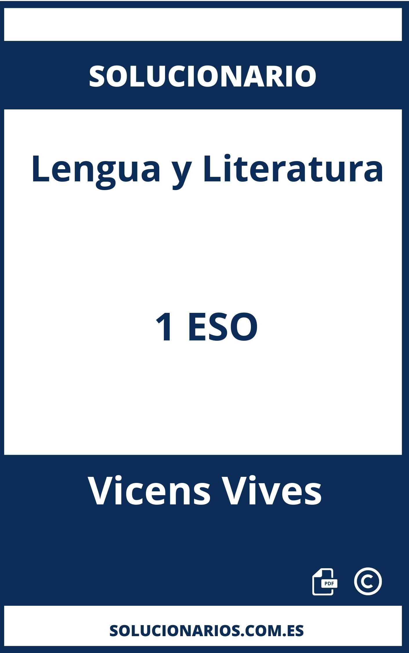 Solucionario Lengua y Literatura 1 ESO Vicens Vives