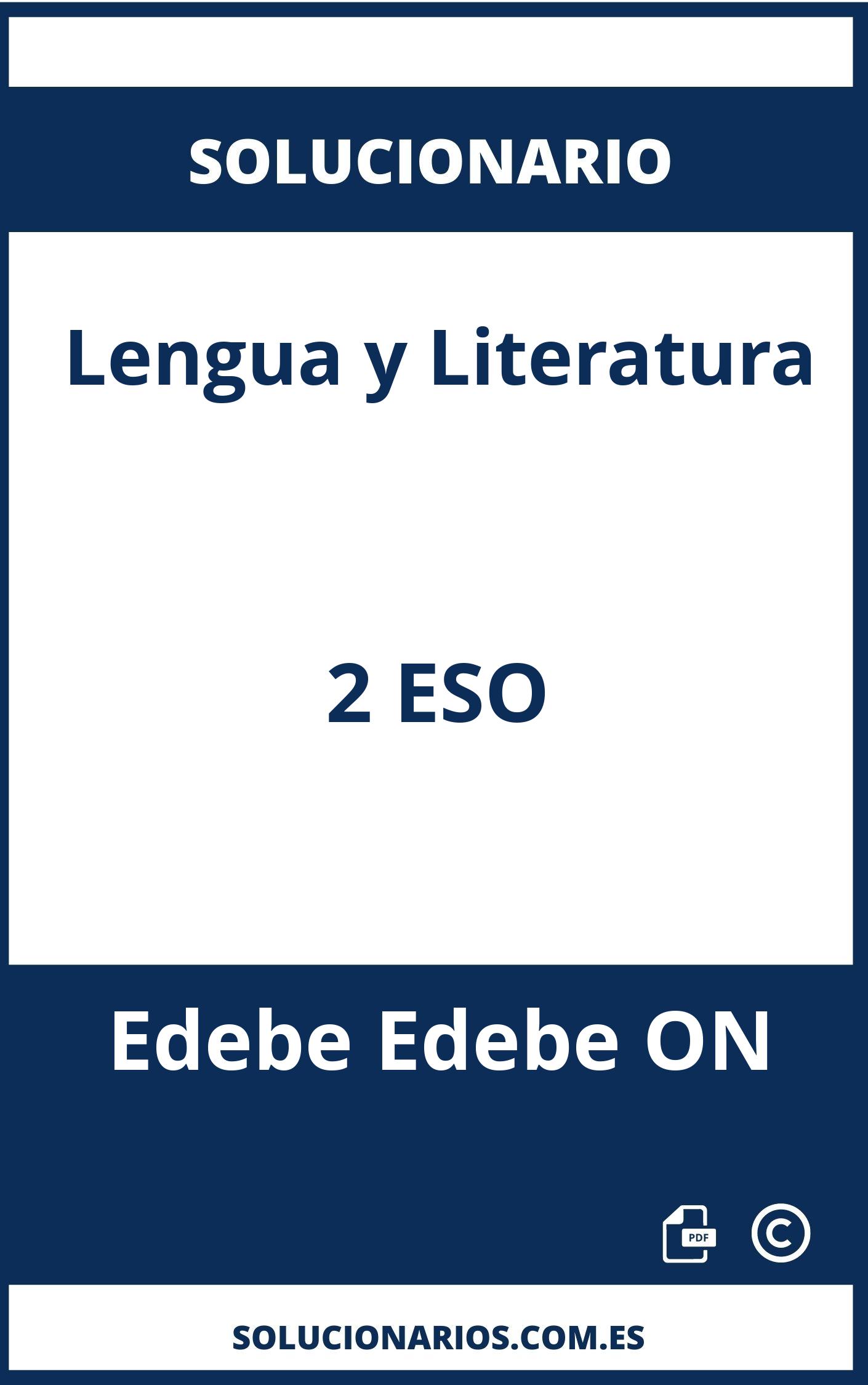 Solucionario Lengua y Literatura 2 ESO Edebe Edebe ON