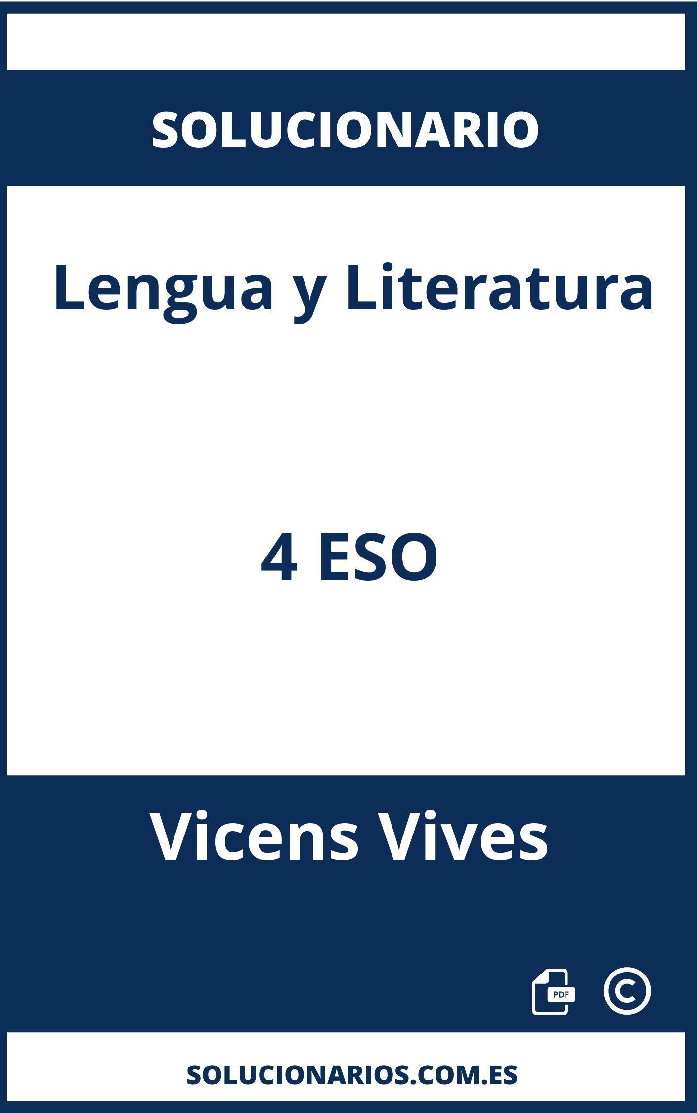 Solucionario Lengua y Literatura 4 ESO Vicens Vives