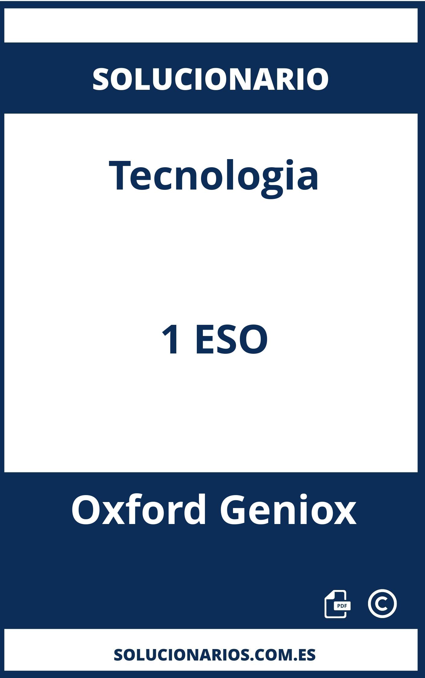 Solucionario Tecnologia 1 ESO Oxford Geniox