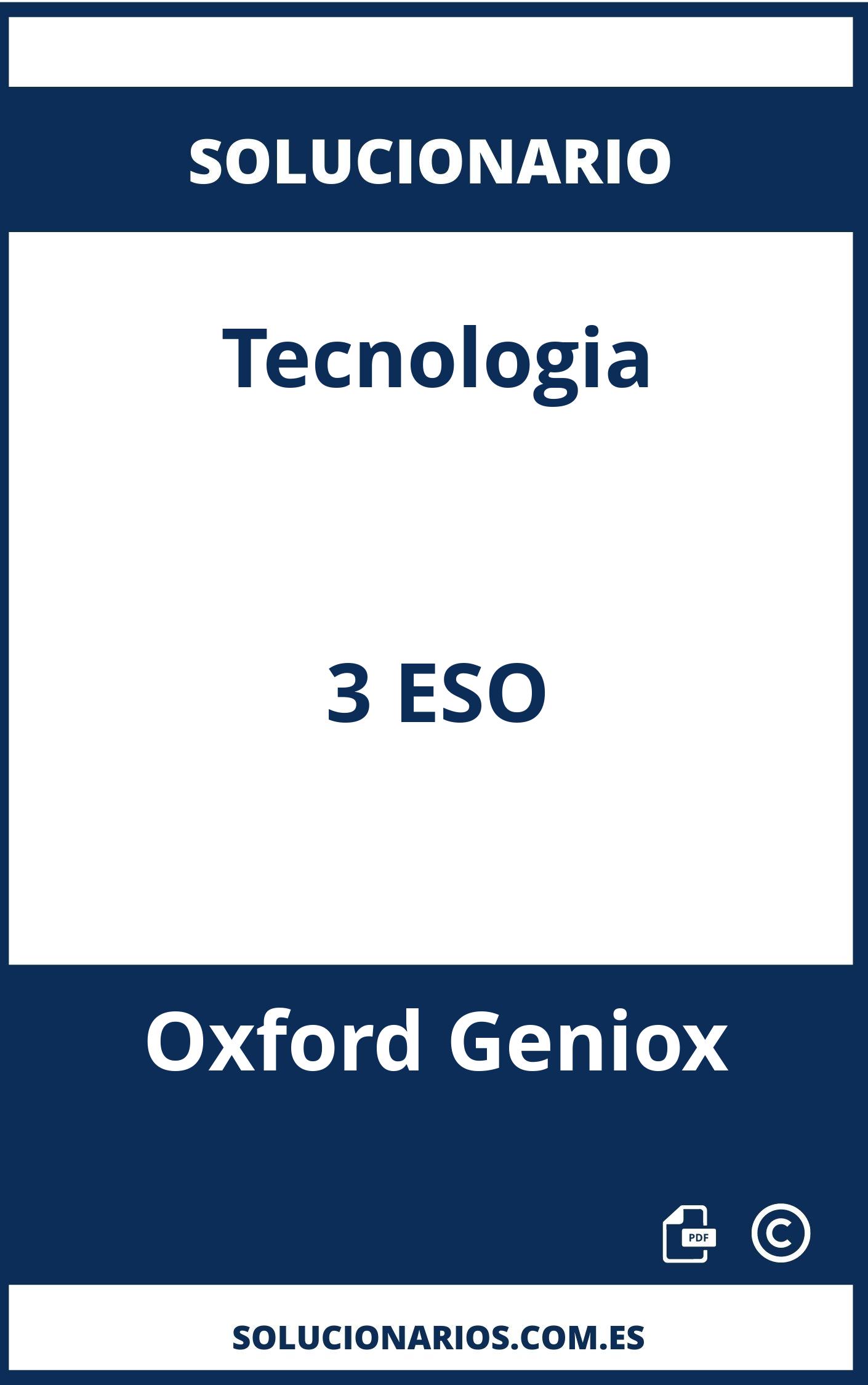 Solucionario Tecnologia 3 ESO Oxford Geniox