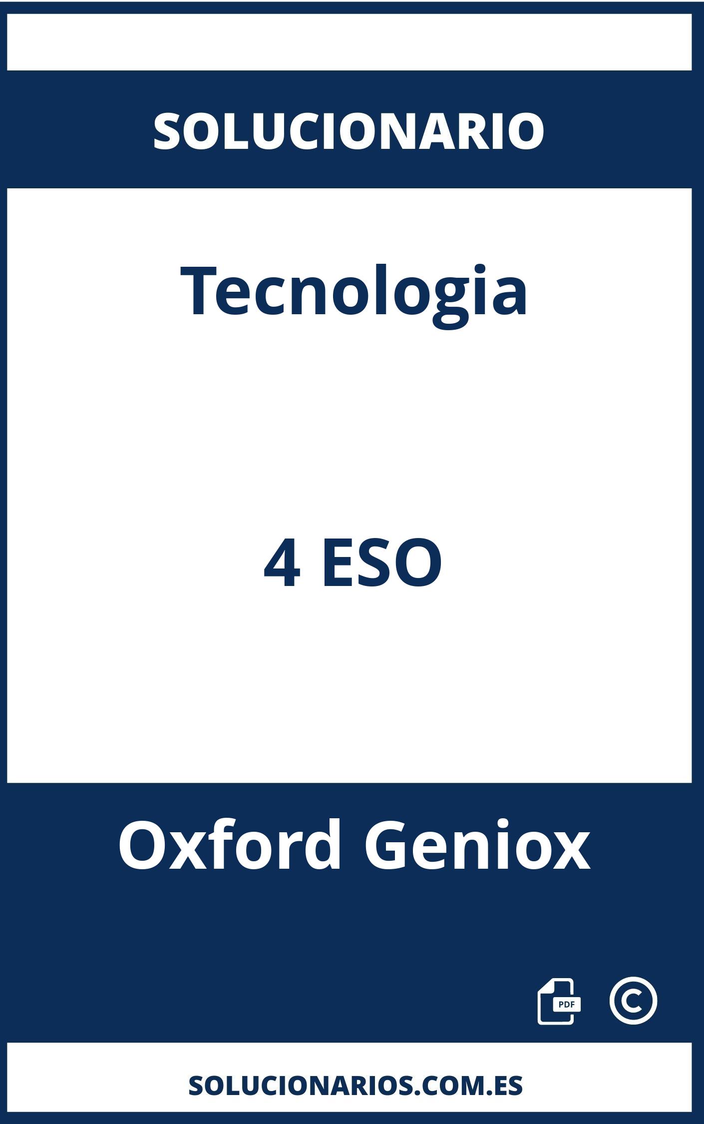 Solucionario Tecnologia 4 ESO Oxford Geniox